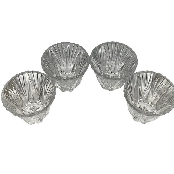 Set Of 4 DePlomb USA 24% Lead Crystal Fluted Votive Candle Holders 3" - Picture 6 of 6